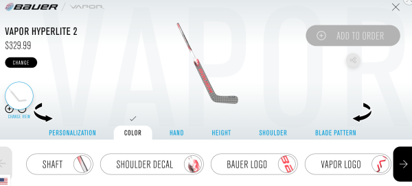 MyBauer Custom Vapor FLYLITE TW-Schläger